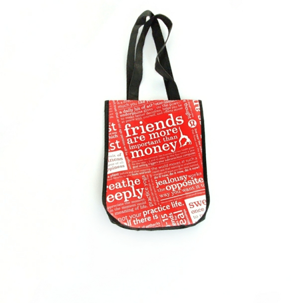 Lululemon Athletica Bag, Reusable Tote, Small Bag, Red And Black